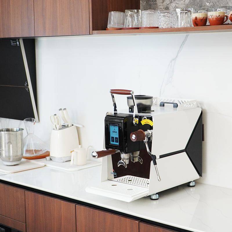 Premium 2200W Espresso Maker With Conical Burr Grinder Instant Heating Boiler for Cafe Quality Coffee