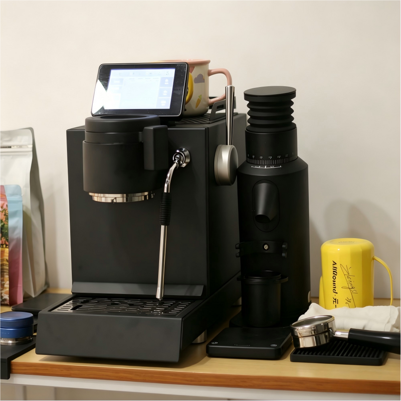 VOKA Real-time Monitoring Recording Powder Layer Pressure Dual Boiler Semi-Automatic Espresso Machine Intelligent