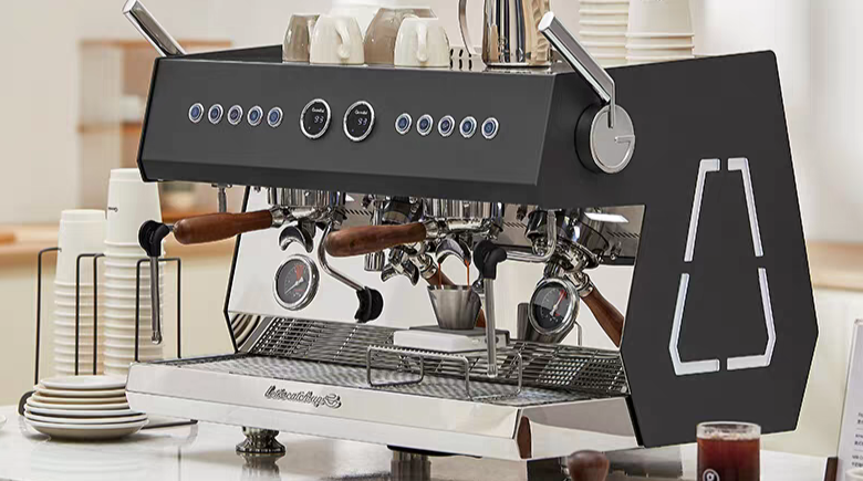 Professional Lever Espresso Machine with Saturated Double Boiler (3.5L+1.5L) Precision Needle Valve for Coffee Shop
