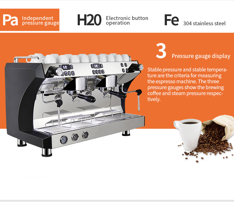 Cafetiere 2 Groups Professional American Coffee Make Italian Semi Automatic Electric Espresso Coffee-Machine