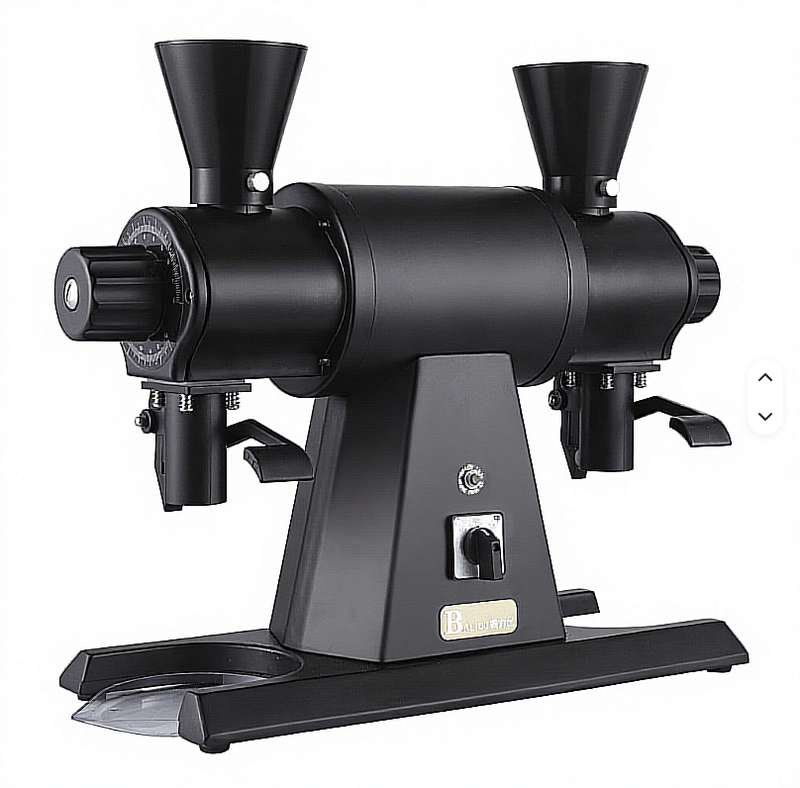 Double Heads Commercial Electric Espresso Coffee Grinder Manufacturer Aluminium Alloy 98mm Professional Automatic Bean Grinders